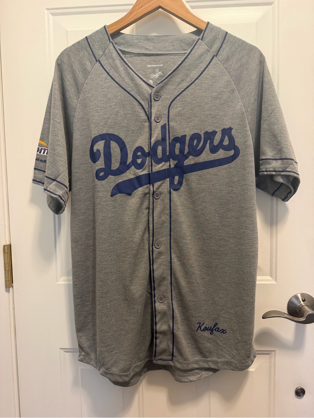 Dodgers Sandy Koufax Baseball Jersey - Gray and Blue Stadium Exclusive